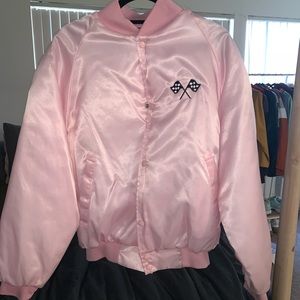 Pink Varsity Racer Jacket